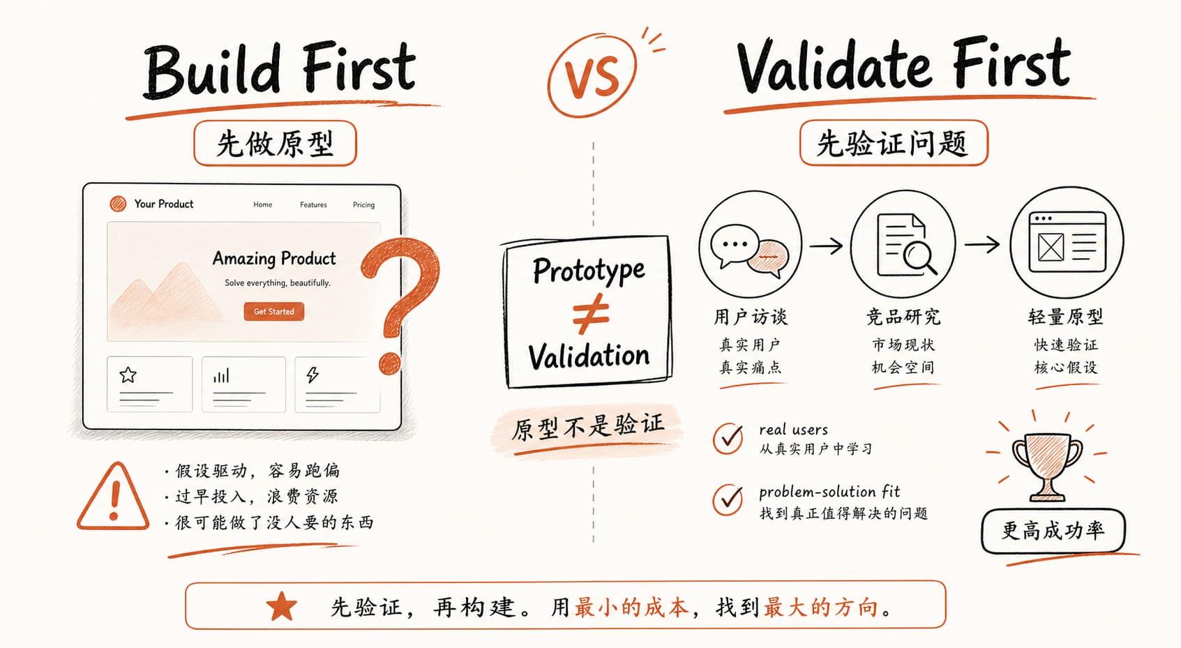 Build First vs Validate First:原型不是验证