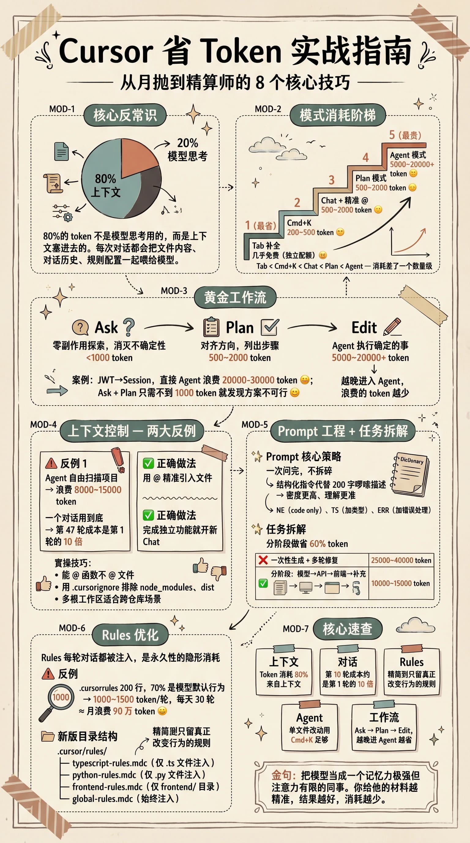 Cursor Token 消耗全景速查