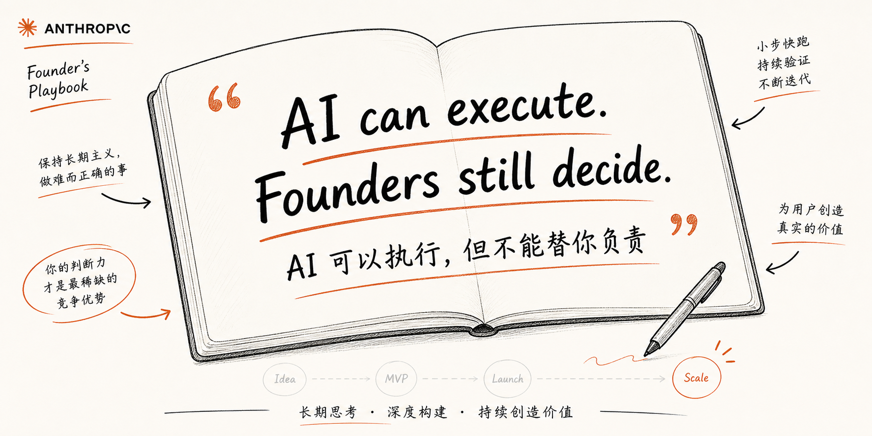 AI 可以执行,但判断仍由创始人负责