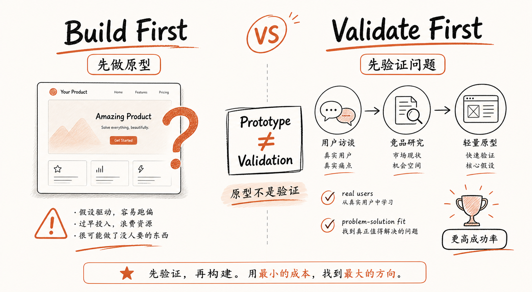 Build First vs Validate First:原型不是验证