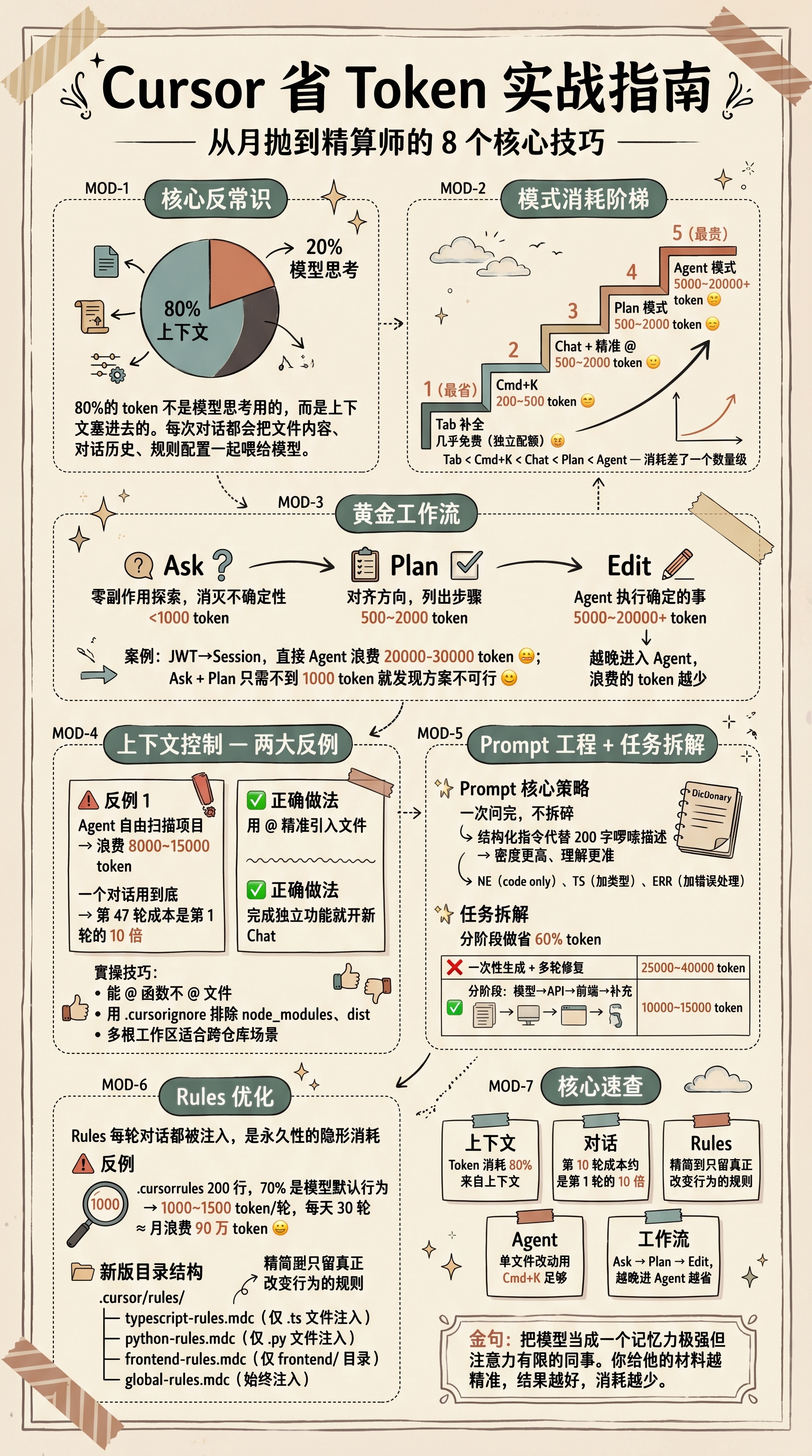 Cursor Token 消耗全景速查